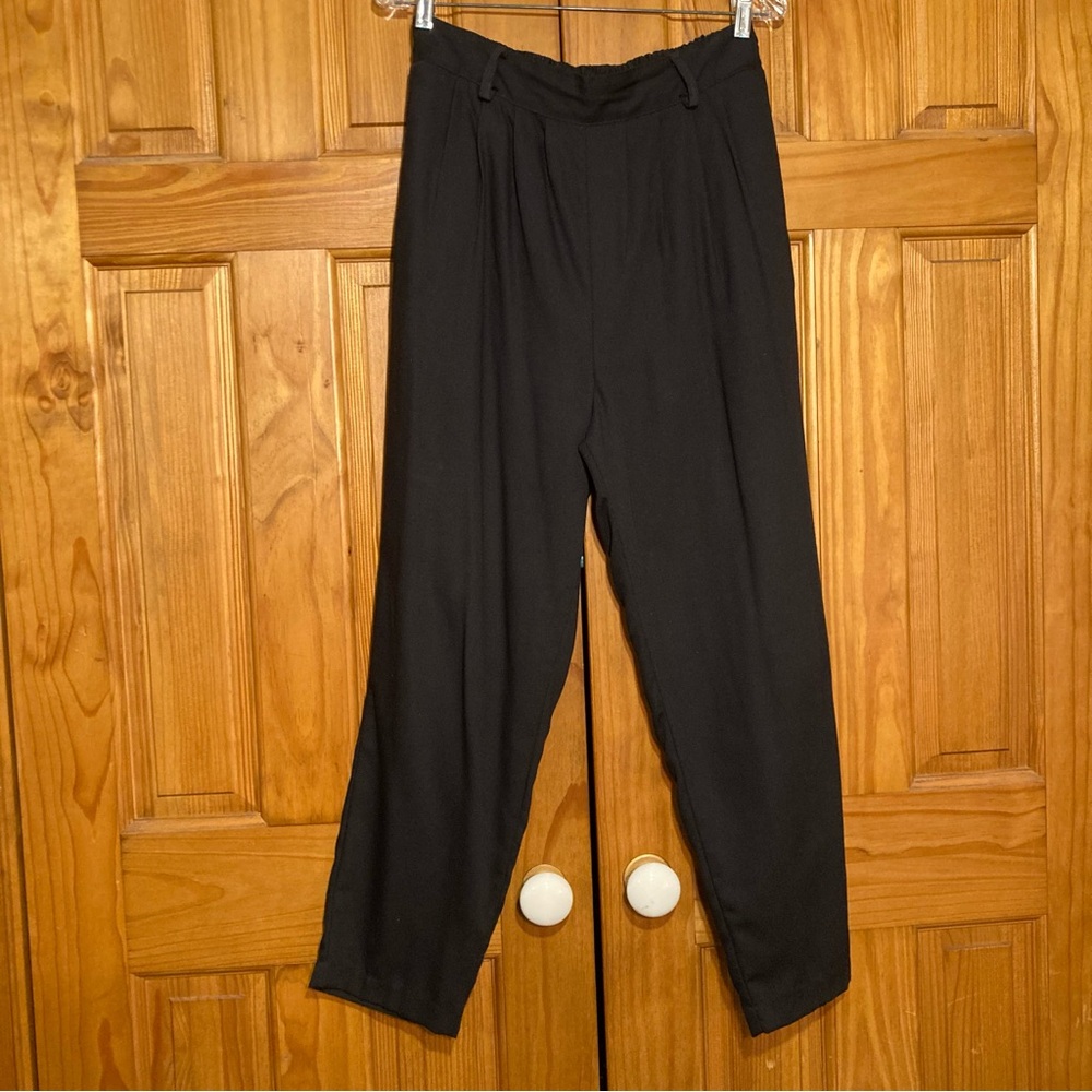 EUC Bentley Petite Vintage 80s Pants Career Pull On Black Size 11/12P